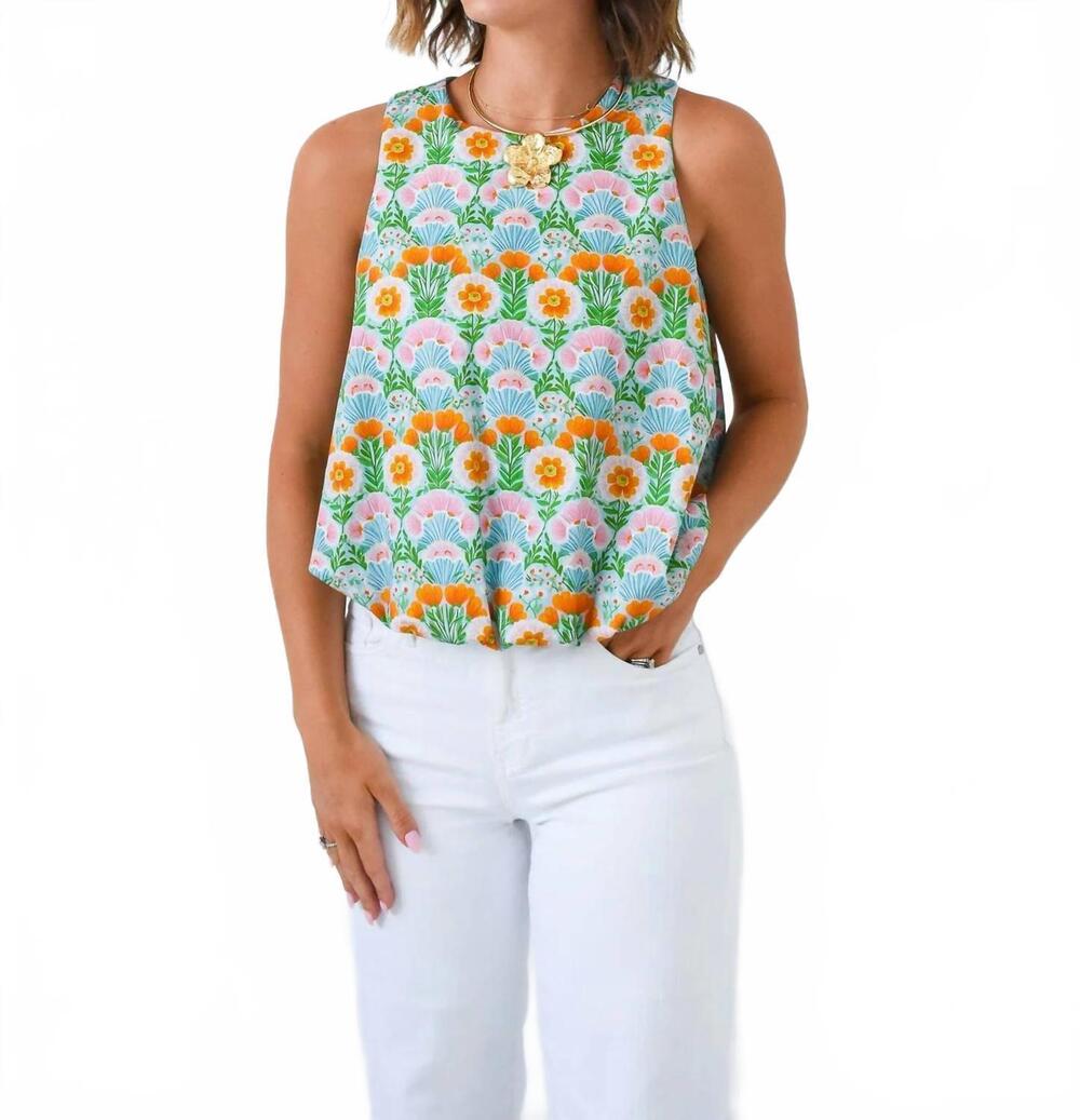 NEW ADRIENNE bloom there it is bubble hem top in multi